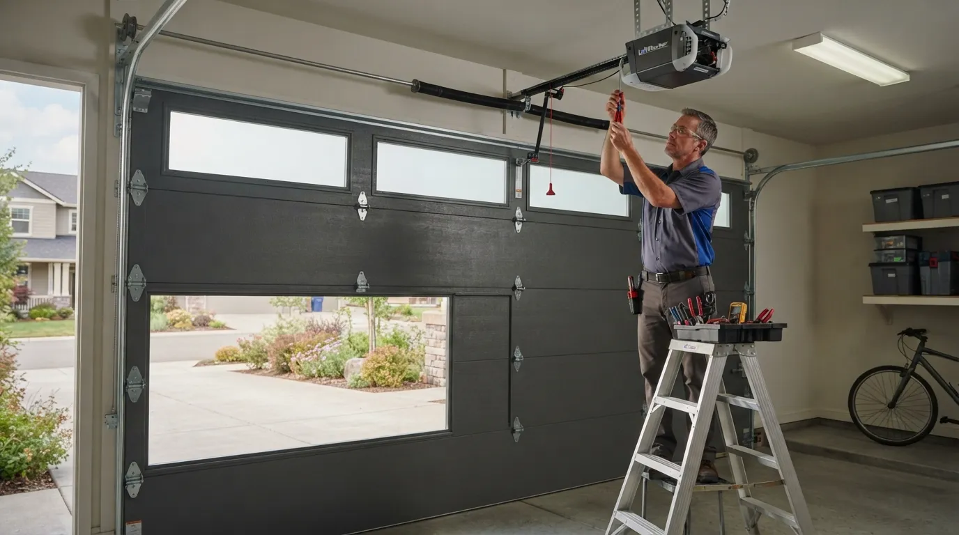 Garage door detail illustrating when the power drops and your opener won't move